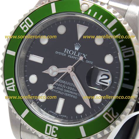 rolex submariner ghiera verde anno 2003|rolex date 16610 prezzo.